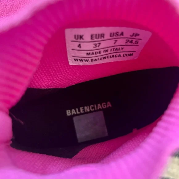 Balenciaga Womens Speed Knit Sneakers “BARBIE” Pink/White - Excellent Condition - Picture 9 of 13